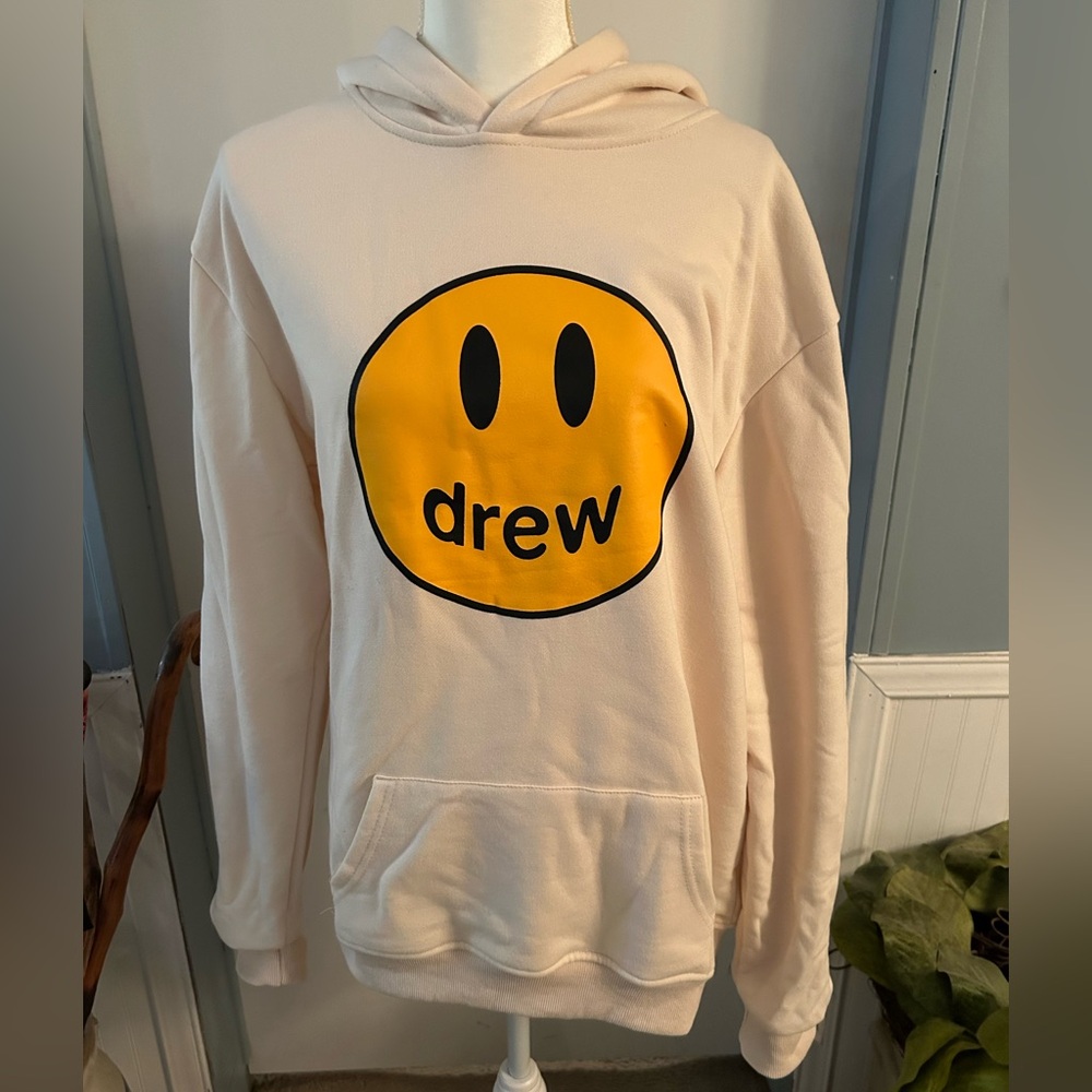 DREW Skatehouse Cream Sweatshirt with Yellow Emblem